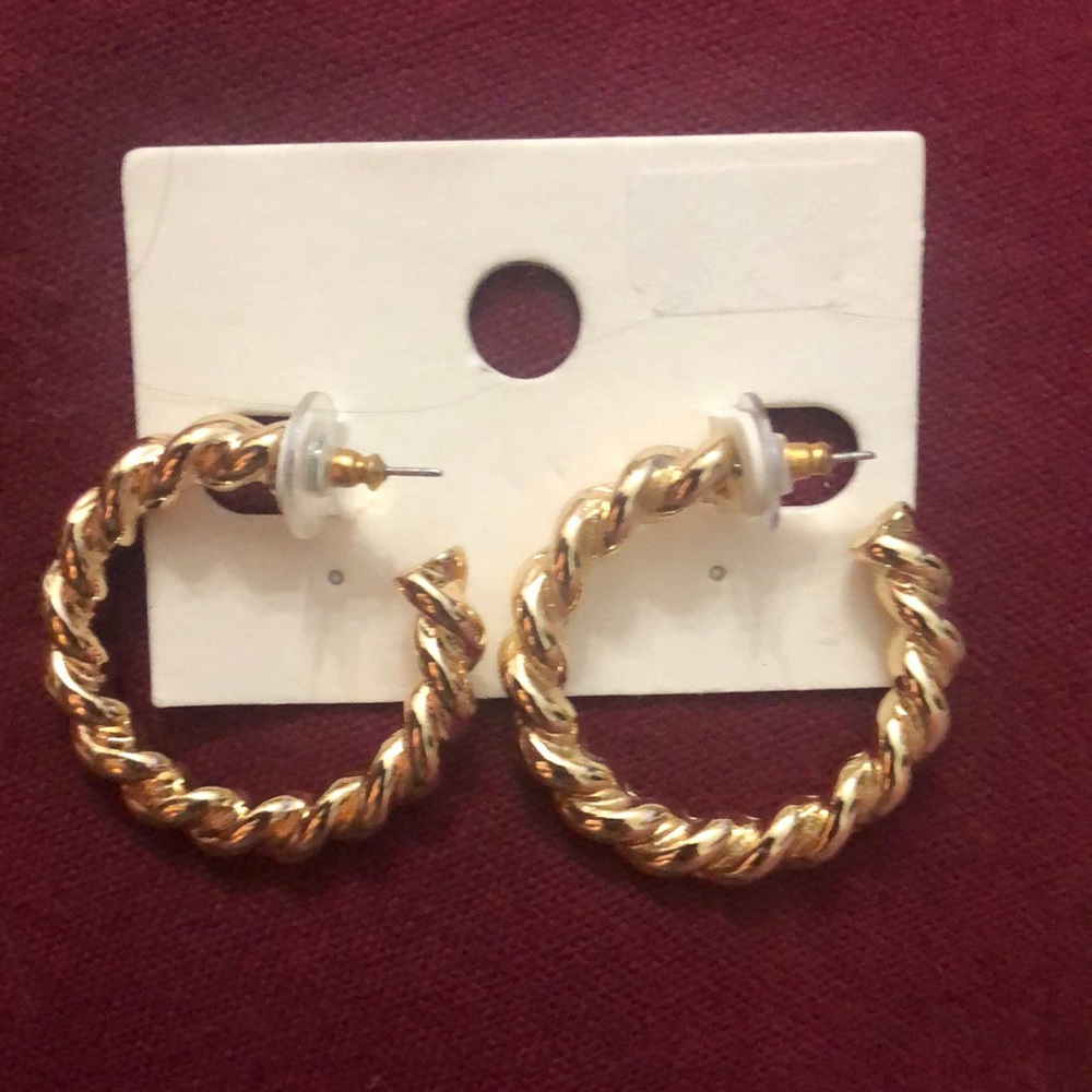 New gold twisted hoops